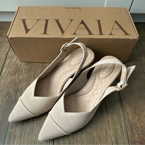 VIVAIA Pointed-Toe Slingback Sandals (Addison) - Almond US5/EU35